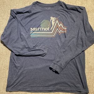 Marmot x Thread Long Sleeve Graphic T-Shirt Blue Outdoor Sustainable Men’s